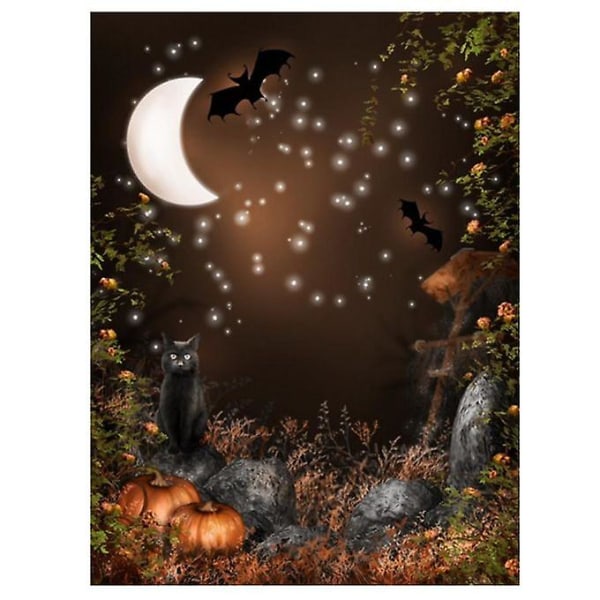 5*7 fot Halloween Moon Q Night Vinyl Bakgrunnsfotografering Prop