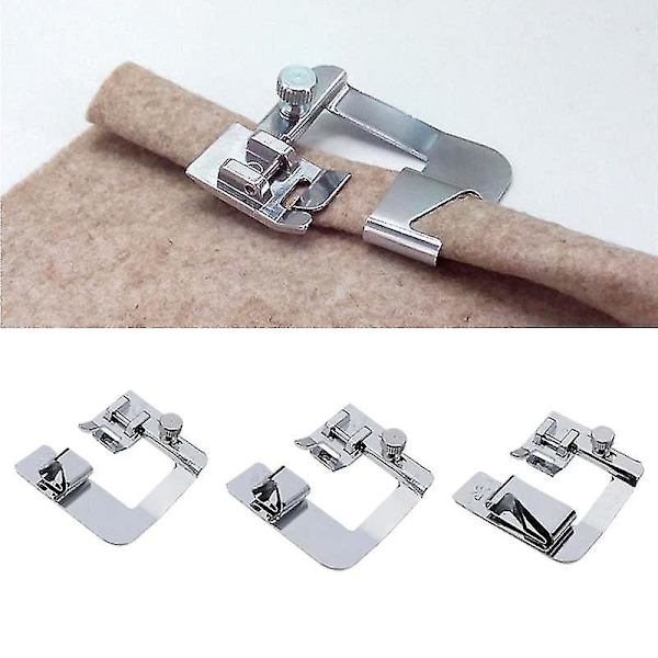1/3 st Bred rullad set för inhemska symaskiner Snappresser 5to 8 Inches 16mm