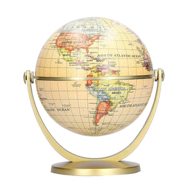 【BQ】Mini Verdensglob Engelsk Version Skrivebordsroterende Glob Geografi Undervisningsmateriale