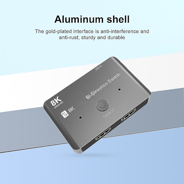 HDMI-kompatibel switcher 8k/60hz splitter 2 porte tovejs manuel switch