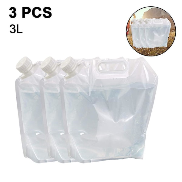 Hopfällbar vattenbehållare, Bpa-fri plast vattenvikbar bärare 3L