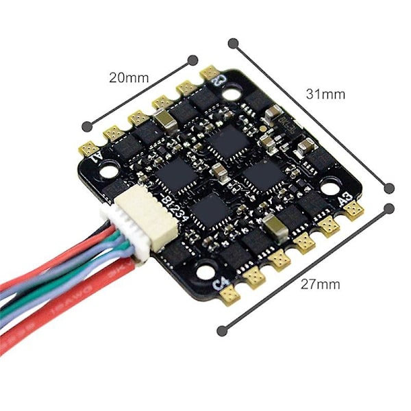 4-i-1 Esc Bec 15a 2-4s Elektrisk reglering Fpv 5,8g Flygfotografering -s För Rc Drone Black
