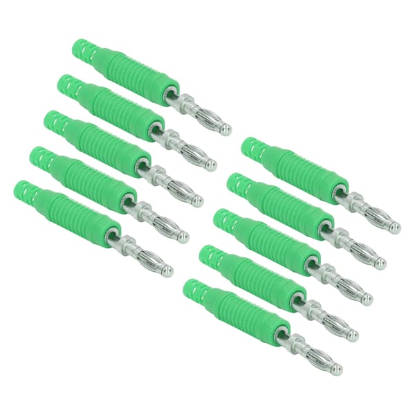 10 Sæt Banan Hanstik Messing PA Jack Stik Trykpasform Isolationsrør Probe Adapter J.10031Grøn