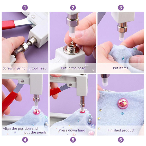 Handmade Diy Clothing Tool Rivet Repair Bag Beads Shoe Hat Beading Machine Set 12