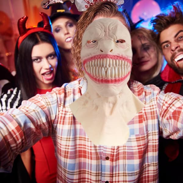 Halloween Clown Devil Demon Ansiktsskydd Skräck Läskig Gagtooth