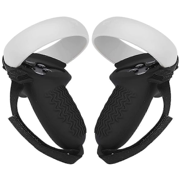 【BQ】Silicone Controller Cover for Oculus Quest 2 with Non-Slip Grip and Adjustable Hand Strap Black