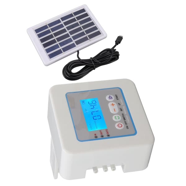 Mikro Automatisk Drypvandingssæt Programmerbar Timer Solar Multifunktion Vandingssprøjte LED-display