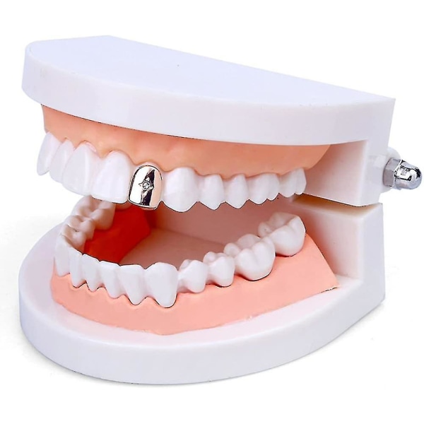 14k kullattu iso timantti yksittäinen cap hampaillesi miehille naisille hip hop koruja lahja