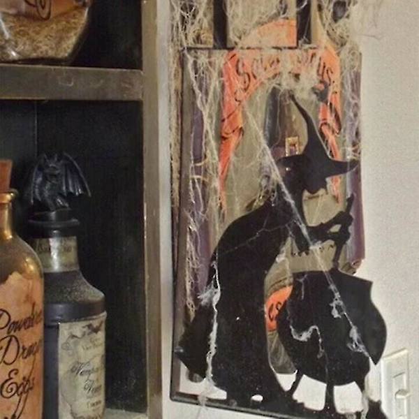 Metalliseinä taide Riippuva Witch Silhouette Decor Ontto Ornamentti Musta