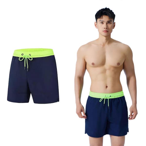 Hurtigtørrende badebukser til mænd med lomme, elastisk linning, åndbare boardshorts til surfing, svømning, blå M Blue M