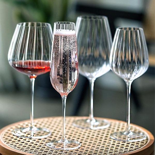 Europa Transparent Ripple Kristallglas Lyx hushållsbägare Kreativt Champagneglas Rödvinsglas Romantisk bröllopscup CLEAR 665ml