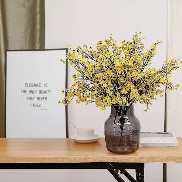 Gypsophila Artificial Blooms Flowers Bush Artificial Silk Silica, sininen yellow