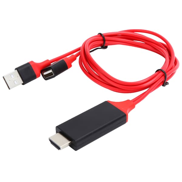 1080p TypeC Matkapuhelimen HD Multimedia Interface -kaapeli USB-sovitin IOs Androidille (Punainen)
