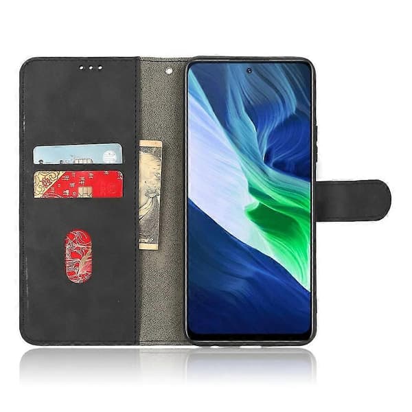 Nahkakotelo ihotuntumalla Infinix Note 10:lle Black For Infinix Note 10