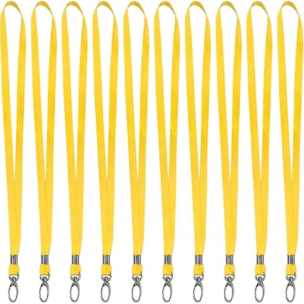 10 Pieces Nylon Strap Neck Lanyards With Swivel Hook Lanyard Neck Strap Office Yellow