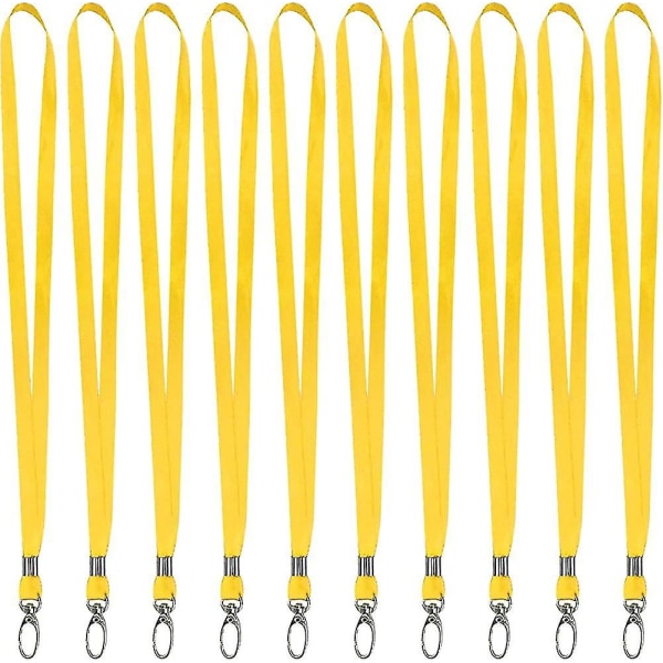 10 Pieces Nylon Strap Neck Lanyards With Swivel Hook Lanyard Neck Strap Office Yellow