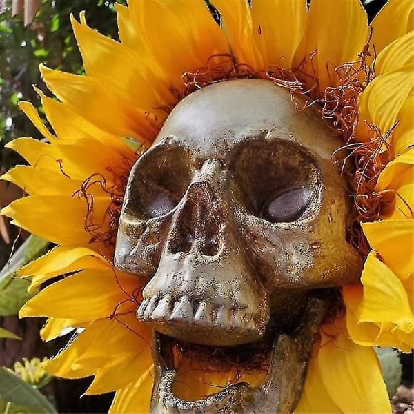 Creative Sunflower Skull Artificiell blomdekoration Parodidekoration Solros