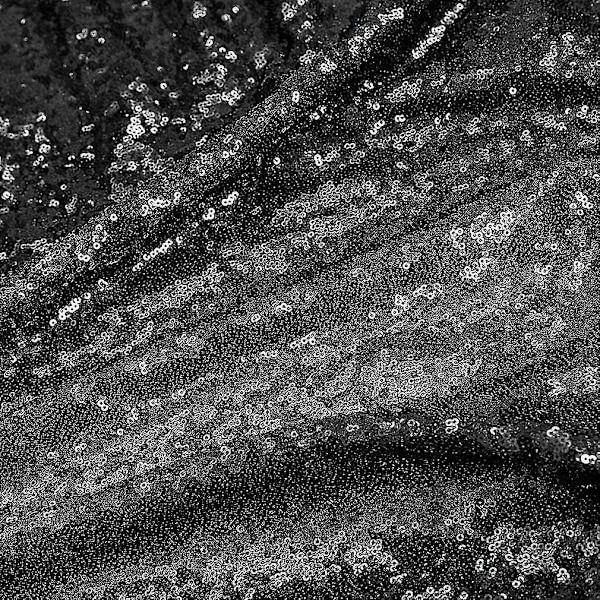 Rund pailletter dug, glitter dug til brude dekorationer Black 120cm