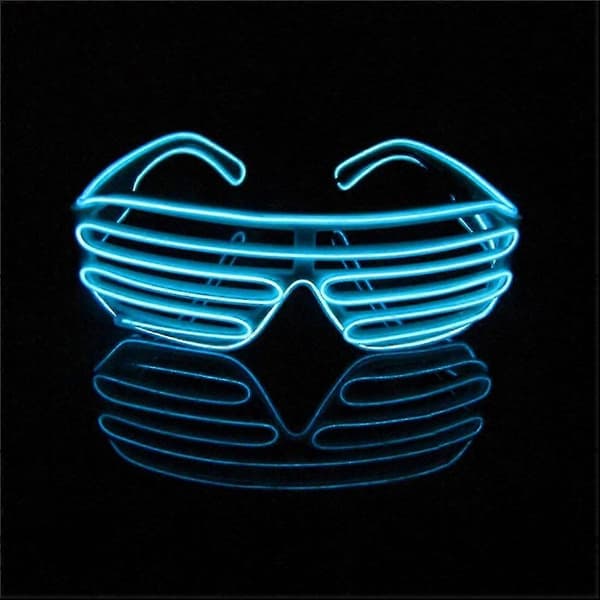 LED Neon Party Briller I Mørkets Rave Til Klubbar Disko Fest Blue