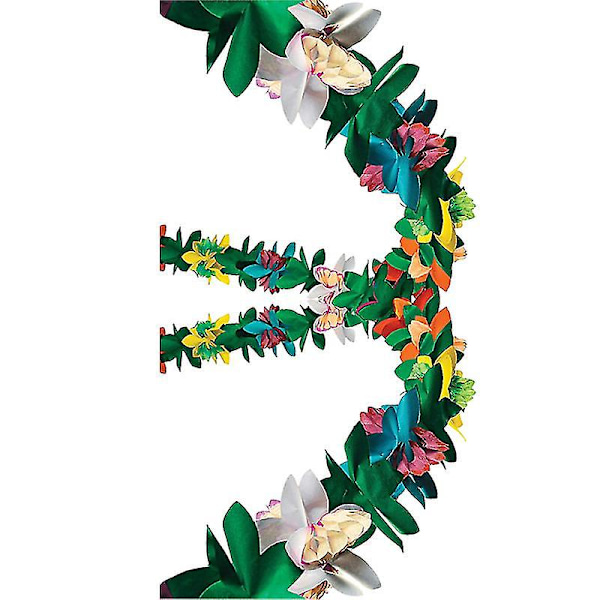 2st Kreativa 3m färgglada pappersblommor Födelsedagsflagga Hawaiian Party Papper Garland Banner Hängande dekoration