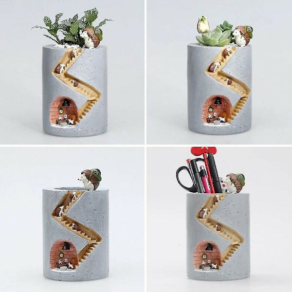 Kanin Hedgehog Burrow Blomkruka Kreativ Planterkruka För Suckulenter Växter Hedgehog