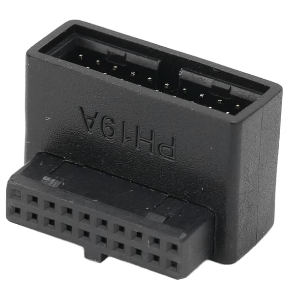 Etupaneelin USB-sovitin - 90° kyynärpää USB3.0 19Pin - 20Pin Header-sovitin PC-emolevyille