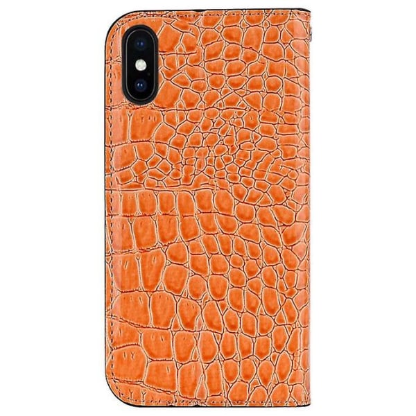 Krokodilläder Flip- case för Apple Iphone X