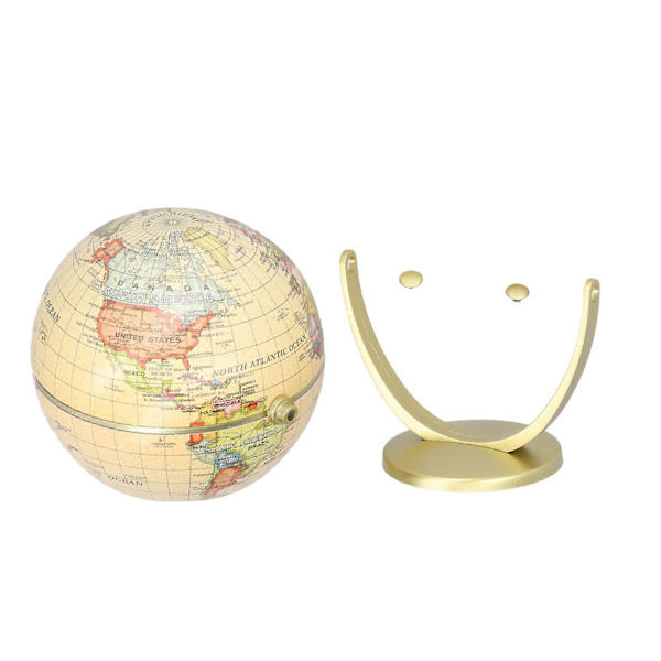 【BQ】Mini World Map Globe English Version Desktop Rotating Globe Geography Globe Teaching Aids
