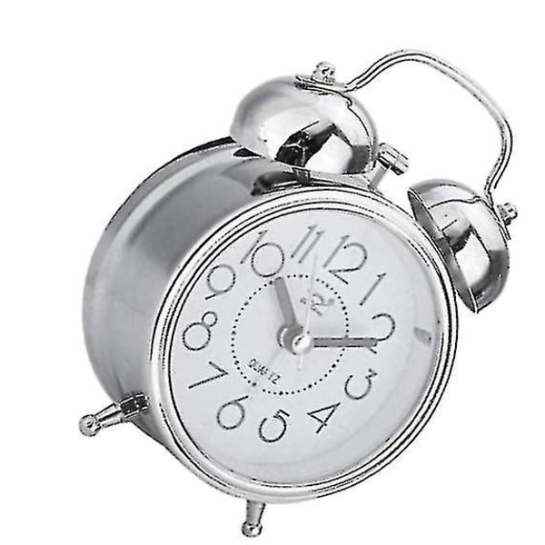 3 tums metallklocka väckarklocka Creative retro väckarklocka Mute Luminous Clock
