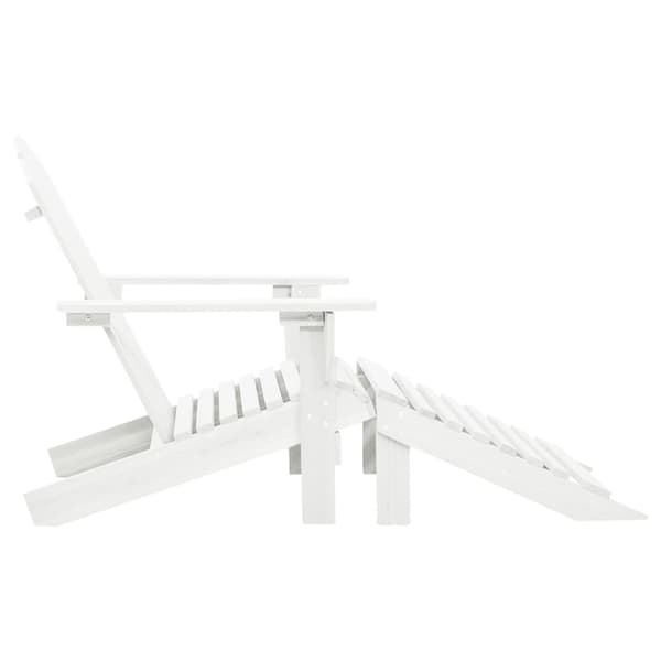 【BQ】vidaXL Hagestol med ottoman tre hvit White Vit