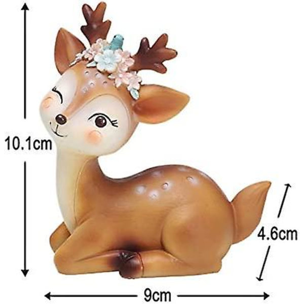 Fawn figur hjorte ornamenter harpiks dyr miniature hjorte figur til hjemmekontor bil bryllup