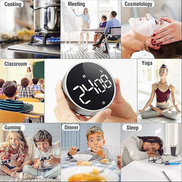 Køkken Timer, Magnetisk Nedtælling Led Digital Timer, Silent Timer