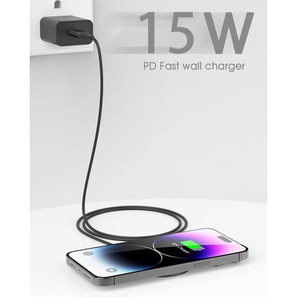 【BQ】4-pakning iPhone-lader - Hurtiglader - Adapter + 2m Datakabel 20W USB-C Hvit 4-pakning iPhone-lader 4-pakning USB-C 4-pakning 4-pack USB-C
