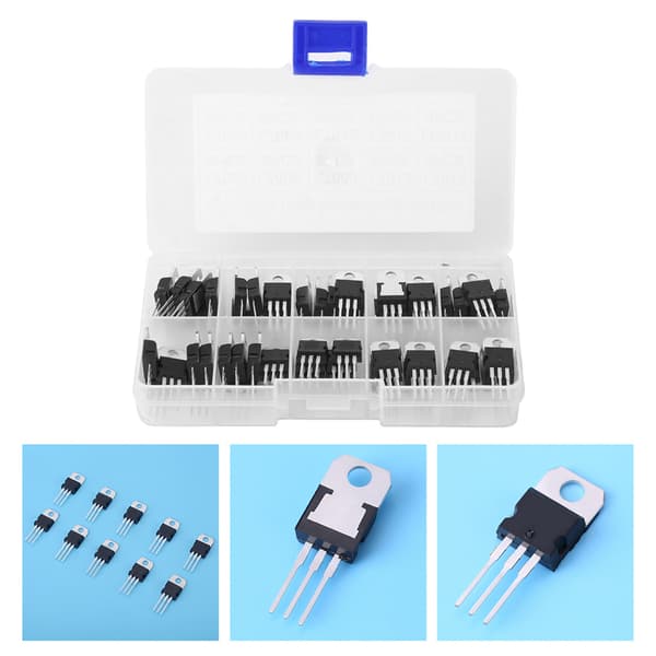 60st 10 Värden L7805CV LM317t Transistor Sortimentskit Set Med Förvaringslåda