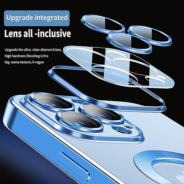 Mode Transparent Magnetisk Trådlöst Case För Magsafe För Iphone 14 Plus 13 12 11 Pro Max Plating Mjukt Cover Red For iPhone 14 Plus