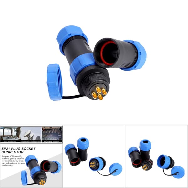 SP21 IP68 4-pin vanntett luftfartsplugg inline-kontaktkabel