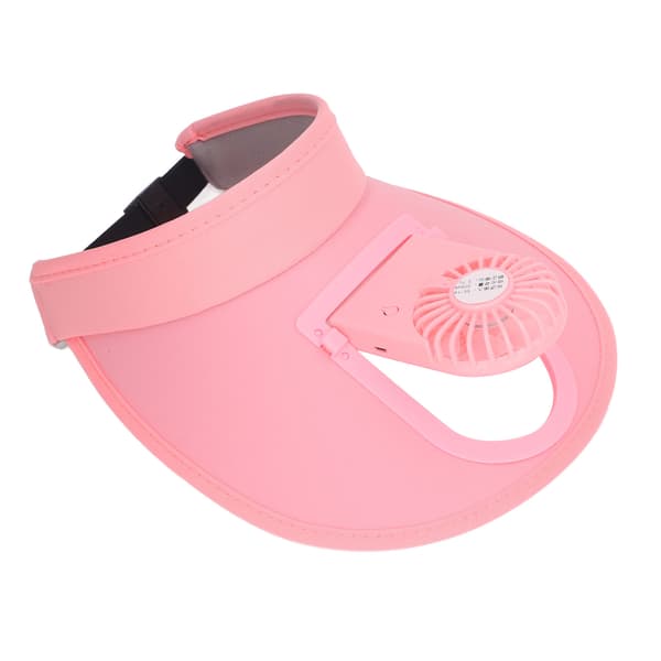 Justerbar USB-opladningsventilator Solhat 3 Gear Solbeskyttelse Sommer Pink