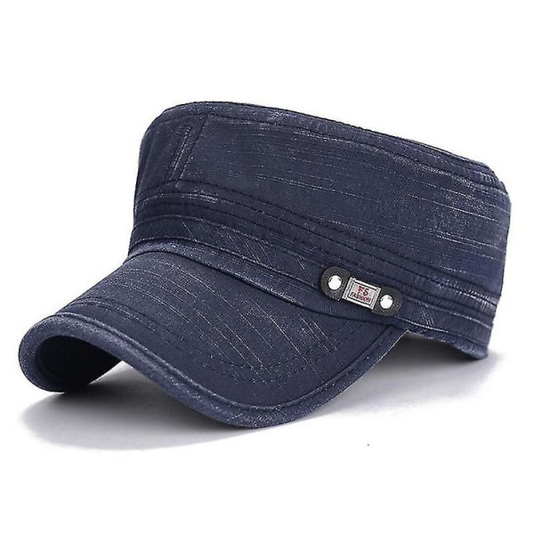 Unisex Classic Army Caps Cadet Trucker Peaked Urban Hatut säädettävät Navy Blue