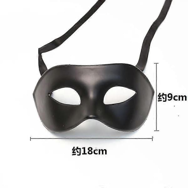 2* Herremasker Sort Mat Klassisk Venetiansk Maske, Maskerade, Burlesque Balfest (sort En Størrelse)