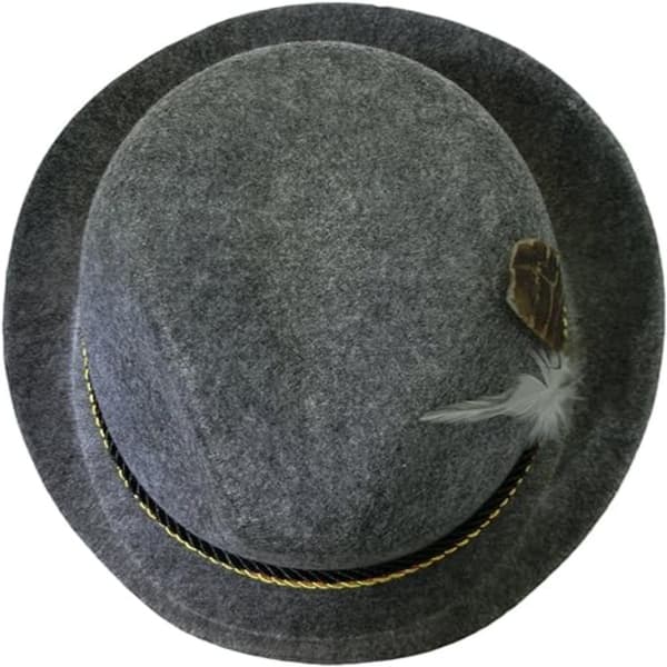 Dekorative fjerhatte, Western bjerghatte, Oktoberfest hat, bayerske kostumer, cosplay hatte Lysegrå Light gray No,