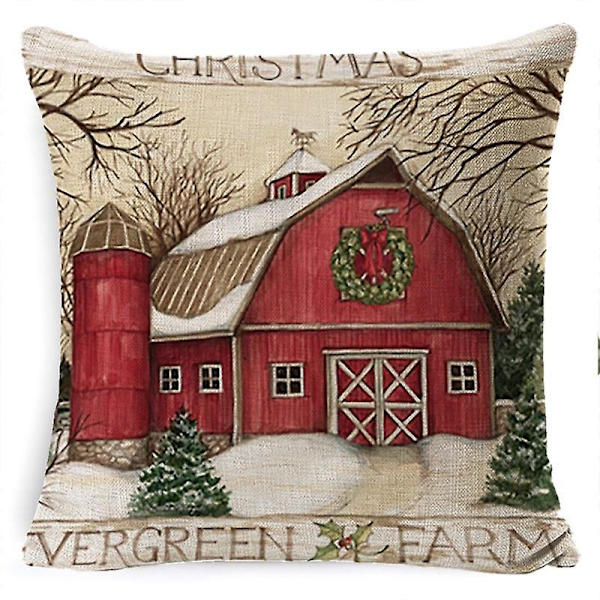 Juleputetrekk Ju Europeisk Lin Sofatrekk Putetrekk Festlig Festpute Pillowcase 26