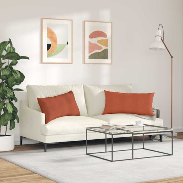 Sofapuder 2 stk. Rød orange 80 x 40 cm Fløjlsstof