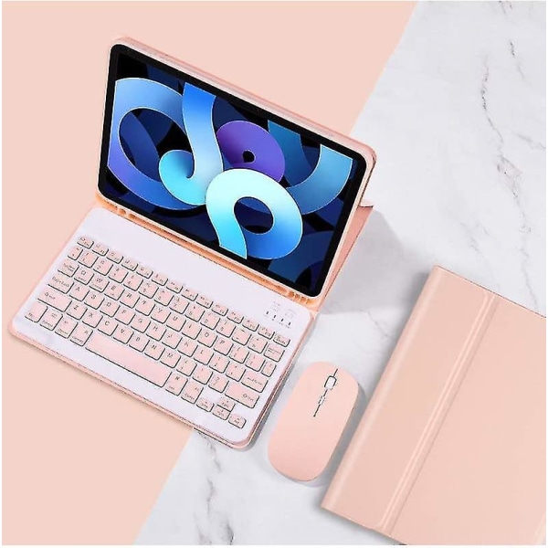 Ipad Air 4 Tastaturetui med mus, baggrundsbelyst aftageligt slankt tastatur