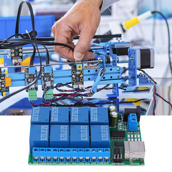 UD23A08 USB Relémodul Multifunksjon 8 Kanal UART Seriell Port Motor Datamaskin Kontrollmodul (DC5V)