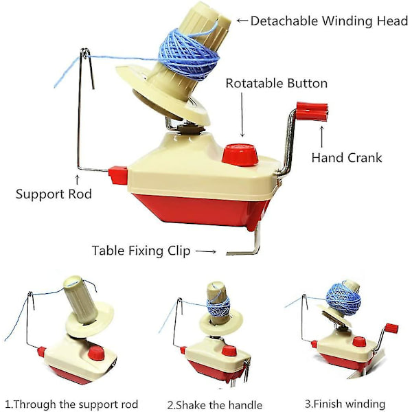 Yarn Ball Winder, bekväm Ball Winder, 1 st sax + 20 st stickstickor + 4-storlekar Pompom Maker (26)