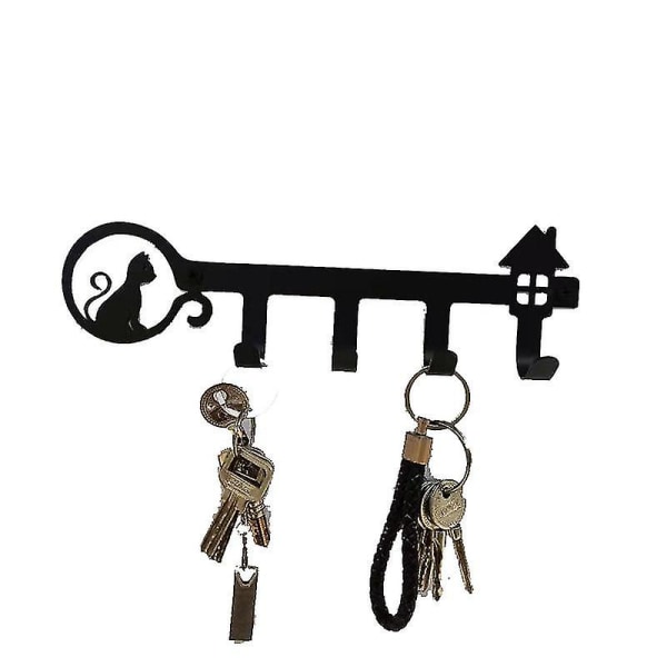 Rautainen avaimenperä koristeellinen avaimenperä Monitoiminen käytännöllinen avaimenperä (musta)