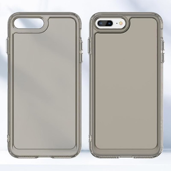 Candy Series Tpu telefondeksel for Iphone 8 Plus / 7 Plus (gjennomsiktig grå) Transparent Grey