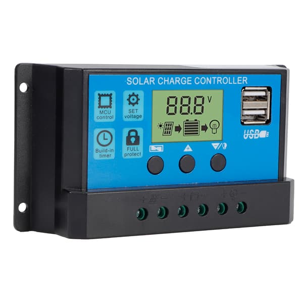 PWM Off Grid Solcelleladekontroller 12V 24V 30A Selvtilpasning Fotovoltaisk System