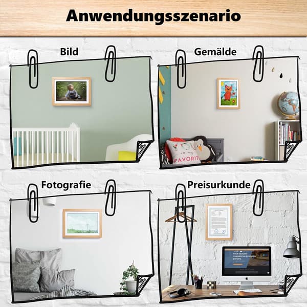 [BQ]4-pack Träfärg A4 Barnramar - Eco MDF, Collageram för Barns Konstverk[CP]