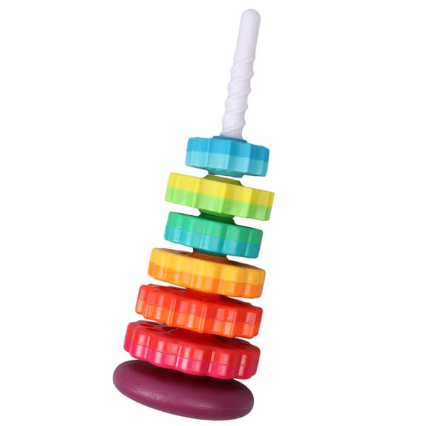 Spin Stack Leke Plast Fargerik Pedagogisk Hjul Spinning Stabling Leke For Spedbarn Småbarn